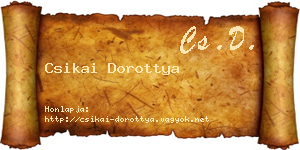 Csikai Dorottya névjegykártya